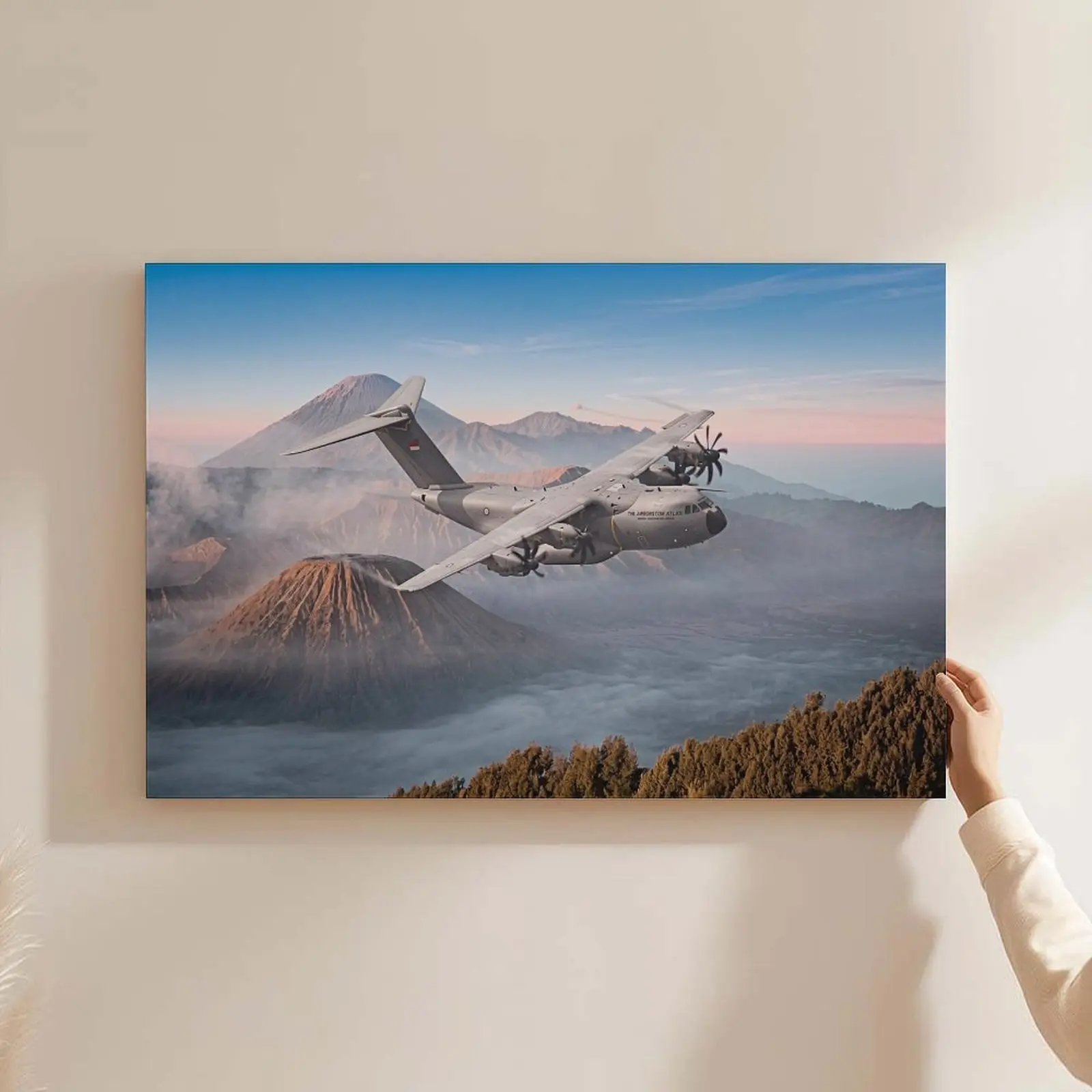 Airbus A400M Military Aviation Wall Art Print - Artistic Canvas Painting, Military Decor for Living Room Decor, A400M Wall Statement Home Supplies