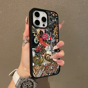 Magnetic Stylish Case for iPhone 16 E Pro Max 15 Plus 14 13 12 11 XS XR, Glam Leopard Collage Aesthetic | Shockproof, Silicone, Lightweight, Girly, and Scratch Resistant Protection