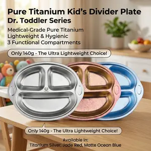 MUTTI Titanium Kids Plates - Divided Toddler Plates More hygienic, easier to clean