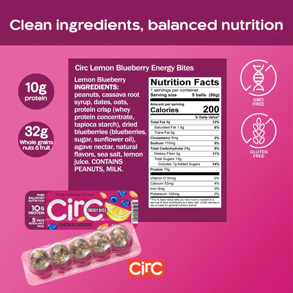 CirC Energy Bite Sample Pack 2x All Flavors Healthy Protein Snack with ...