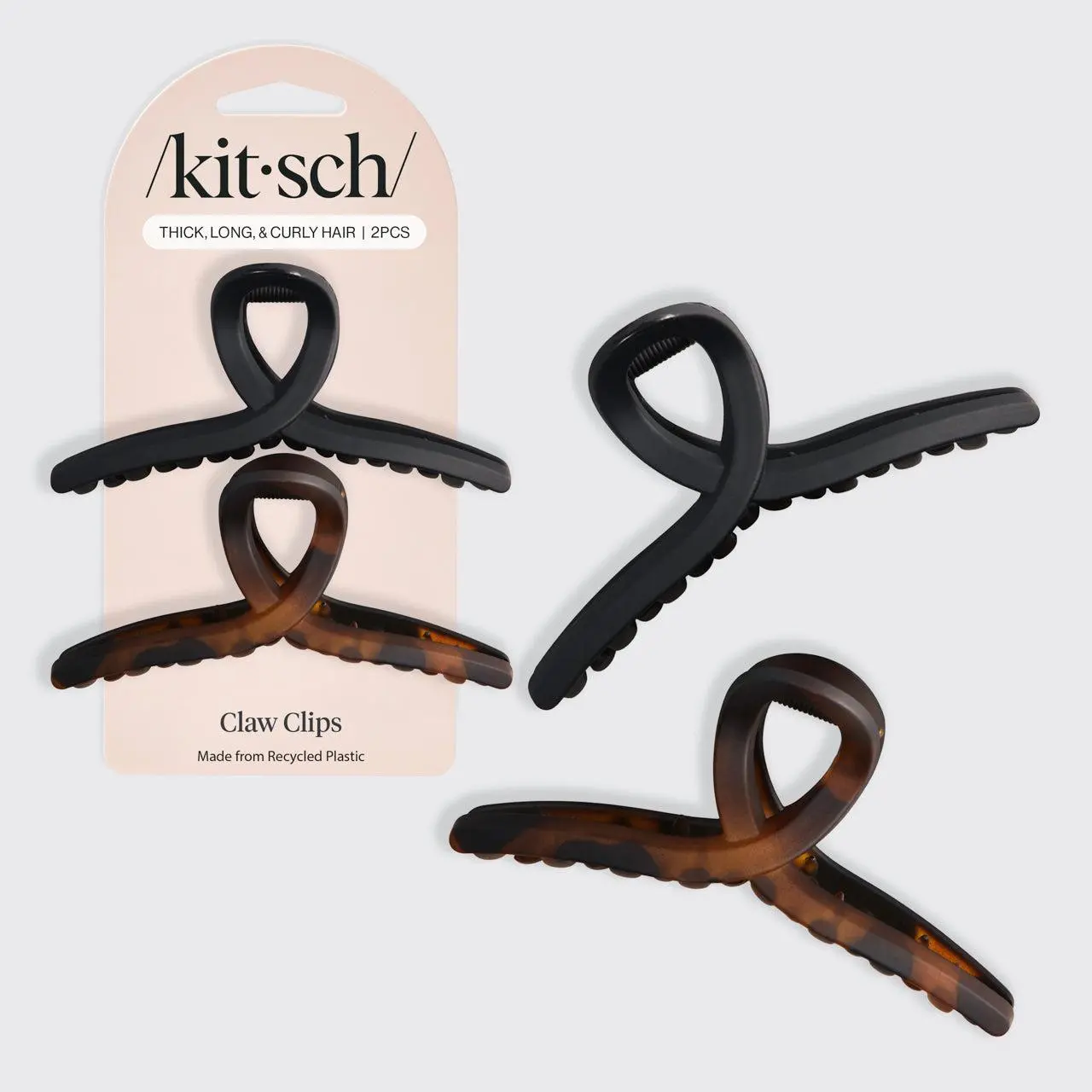 Large Loop Claw Clips 2pc - Recycled Plastic