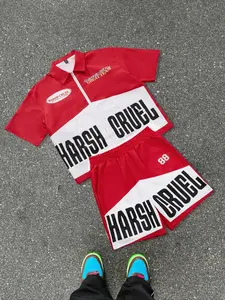 Two-Piece Set Men's Letter Print Short Sleeve Tee & Shorts, Regular Fit Round Neck T-shirt & Track Shorts, Casual Fashion Cozy Breathable Men Two-piece for All Seasons, Clothes