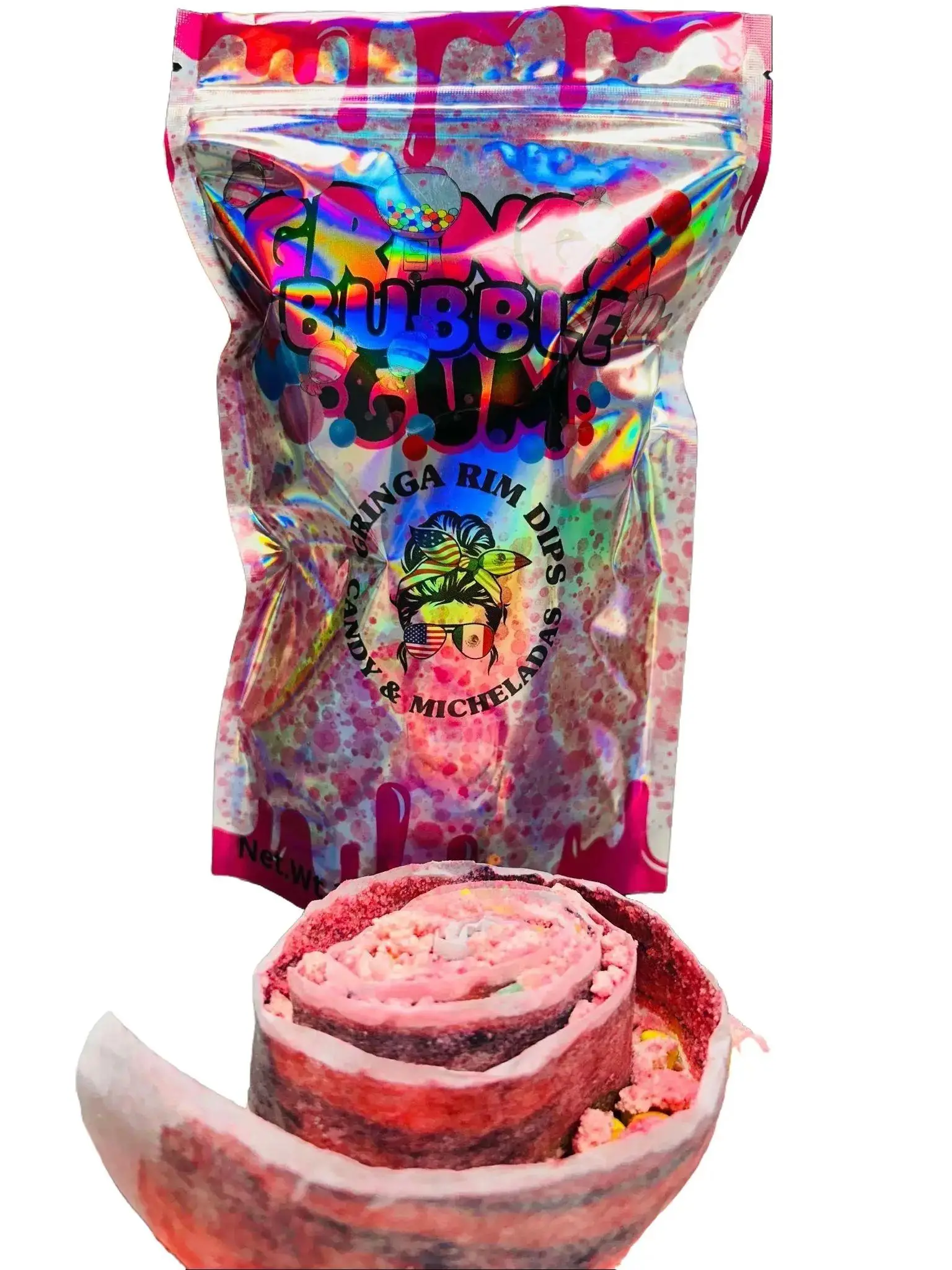 Bubblegum Fruit by the Foot Snack Candy - Cotton Bonbon Candy with Soft Texture and Classic Flavor