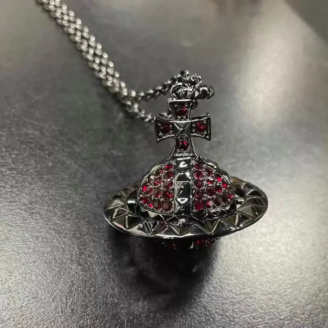 （Choose 2 at will and give a limited color as a gift）Y2k Oriental Queen's Mom Large Diamond Necklace,Gothic style, suitable for everyday festivals, unisex