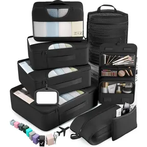 10 Set/8 Set Packing Cubes for Travel Essentials, Suitcase Organizer Bags in 4 Sizes, Carry-On Luggage Accessories with Laundry Bag & Passport Holder, Airplane Must Have, Camp Gifts for Men