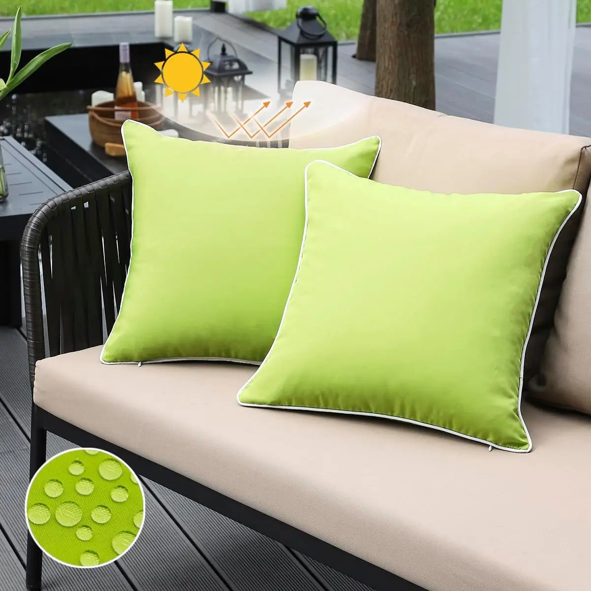 Outdoor Waterproof Solid Throw Pillow