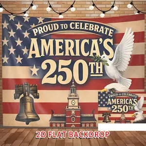 Lightweight America's 250th Anniversary Wall Hanging Tapestry Decor - American Flag, Liberty Bell, Independence Hall, Bald Eagle, Peace Dove with Olive Branch Design - Room Decor for Wedding Celebrations, Photo Props