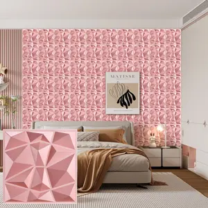 Aadesh 3D Wall Panel (Includes One Roll of Mounting Tape), Interior Wall Decor, Diagonal Diamond Diamond Textured Pattern for Living Room, Lobby, Bedroom, Hotel, Office, Game Room, TV Backsplash, 11.8 x 11.8 Inches (Approx. 30 x 30 cm)