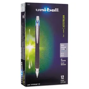 Uni-Ball UBC Jetstream RT Retractable Roller Ball Pen - Blue Ink - Black Barrel