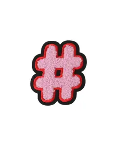 # Pink Chenille Varsity Patch - Large