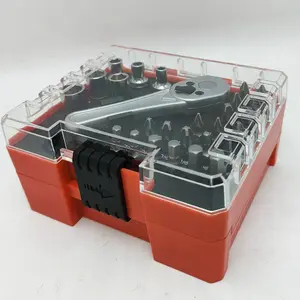 58-piece mini ratchet wrench set with S2 steel bit - including hex, cross, clubs, etc. - Quick release bit holder