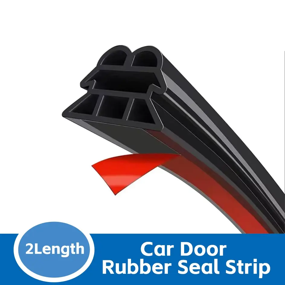Car Door Rubber Seal Strip, Car Door Protector, 5m/196.85inch & 10m/393.70inch, Three-Layer Sealing, Engine Hood Insulation, Easy Installation, Universal Fit, Interior Car Accessories