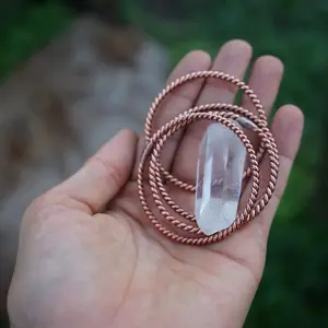 Sacred Cubit Tensor Ring - 1/3 Sacred Design, Natural Stone, Copper Material, Circular Ring