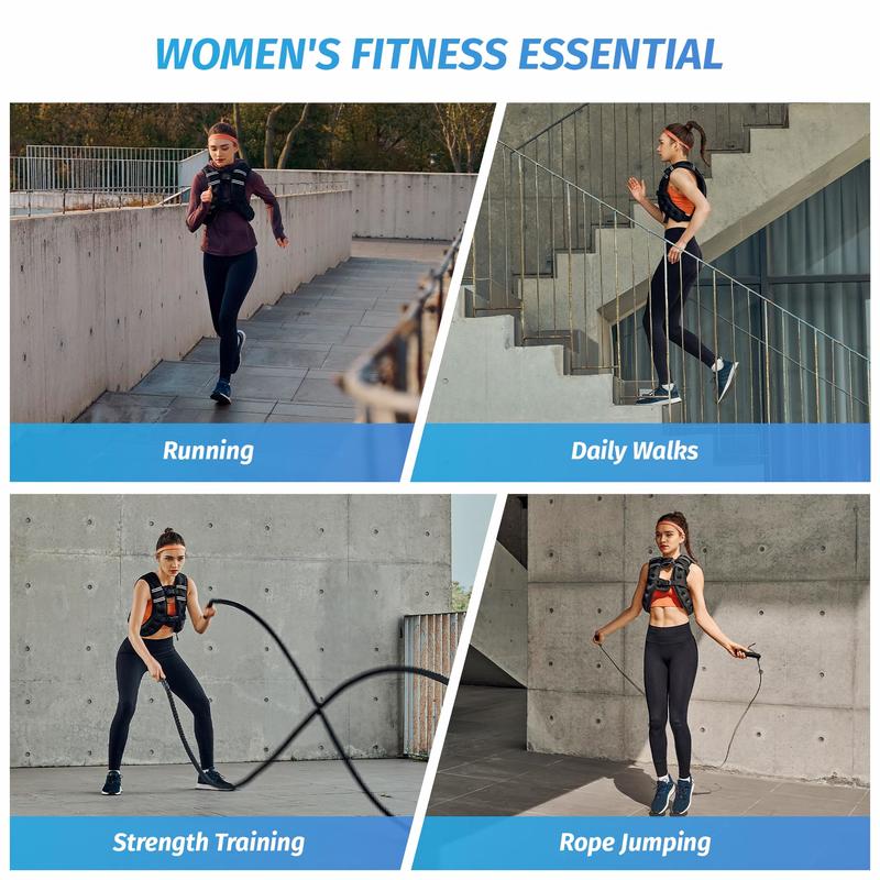 Adjustable Weighted Vest (6/8/12/16/20/25/30 lb) — Reflective Running Stripe · Breathable Snug Fit for Men & Women | Strength Training · Running · Walking · HIIT