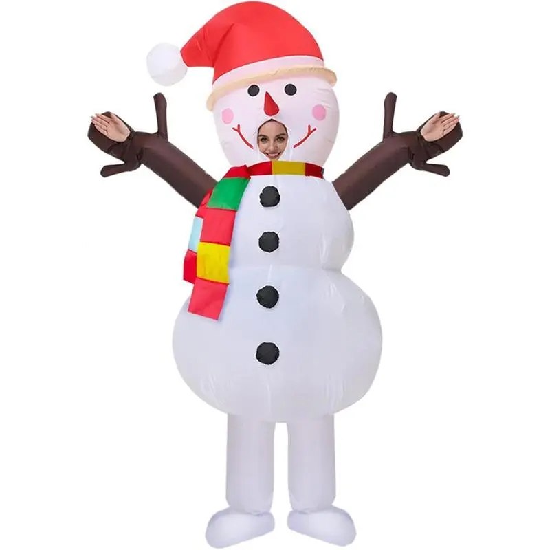 Inflatable Snowman Costume Blow up Christmas Costume for Cosplay Party Halloween Suit Xmas Suit Christmas Decoration Inflatable Snowman Costume Blow up Christmas Costume for Cosplay Party Halloween Suit Xmas Suit Christmas Decoration