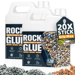 Rock Glue for Landscaping - 2 Gallon Mulch Glue with Grip Max for  Adhesion of Rocks, Gravel&Mulch, Long-Lasting , Fast-Drying & Weather-Resistant Gravel Binder for Pebble, Pine Straw