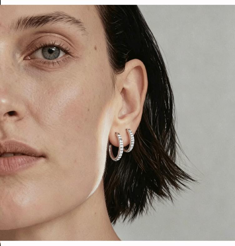 GGIRL Trendy, Versatile, And Unique Designs Suitable For Multiple Piercings—Stackable Earrings For Cartilage, Earlobes, And Helix Piercings. This Three-Size Earring Set Makes The Perfect Gift For Earring Enthusiasts And Fans Of Layered Styling