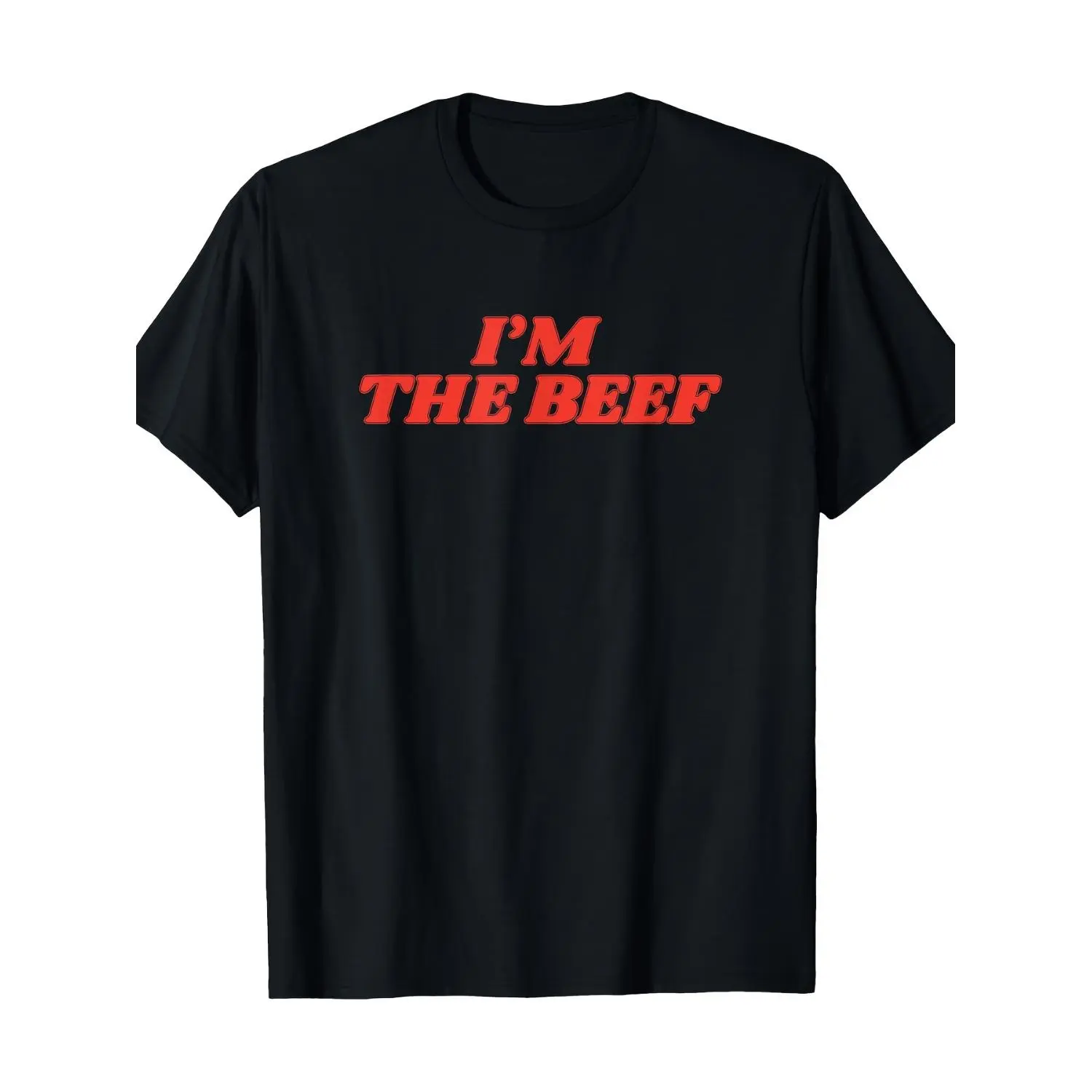 Men'S Vintage 'I Am Beef' Graphic T-Shirt - Pound Street Style Short-Sleeve Round Neck Casual Wear, Featuring a Striking Red Print, Bold Design T-Shirt, Casual Style