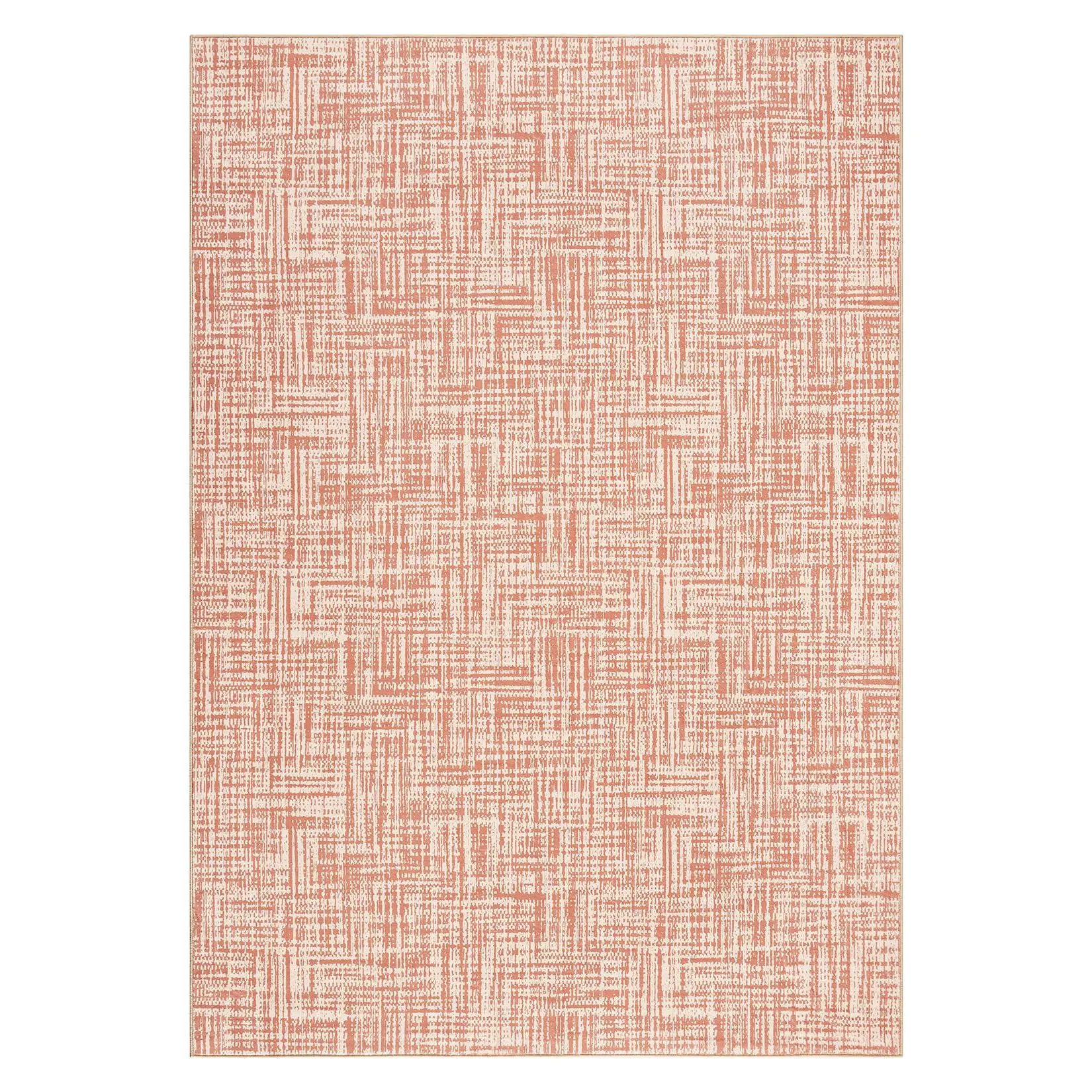 GARVEE 10x13 Area Rugs, Modern Solid Low-Pile Washable Rugs, Non-Slip Stain-Resistant Non Shedding, Indoor/Outdoor Mat Runners Carpet for Kitchen Bathroom Living Room Bedroom, Brick Red