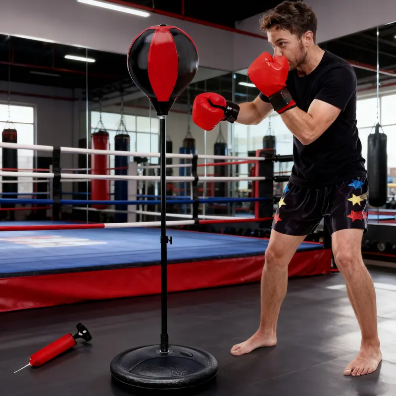 Standing Boxing Quick Ball Kit with 2 Boxing Gloves and Punching Ball, Stress Relief Office Equipment, Adult Reaction Training Ball, Boxing Sets