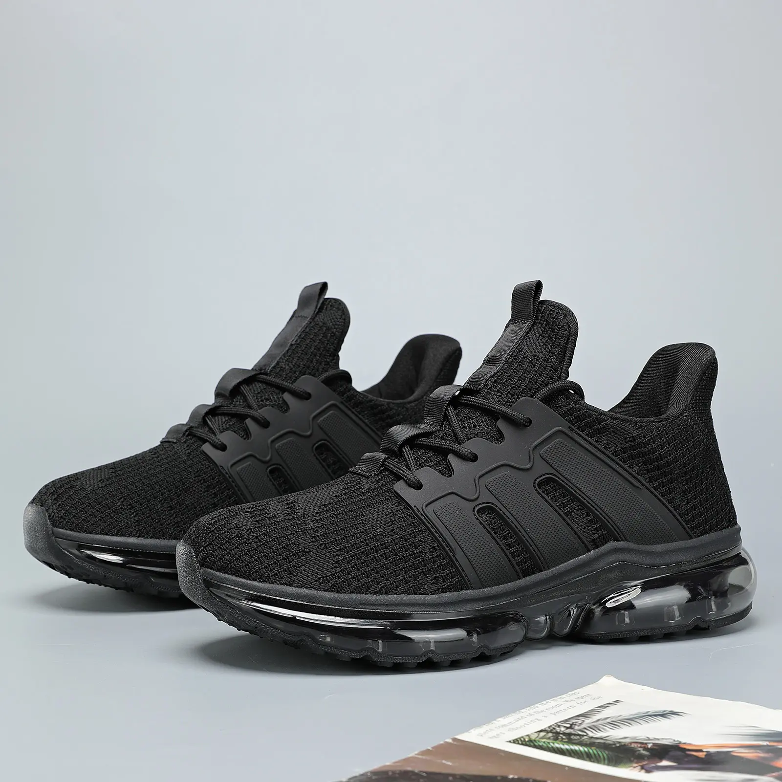 Men's Air Cushion Running Shoes Breathable Mesh Athletic Sneakers Lightweight Non-Slip Tennis Walking Shoes for Gym Workout Casual Jogging Comfortable