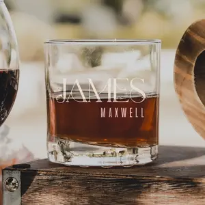 Personalized Name Whiskey Glass with Laser Engraving - High Quality Stemless Wine Glass for Couples & Home Decor - Stylish & Durable Drinkware - Perfect Gift for Men and Women - Halloween Present