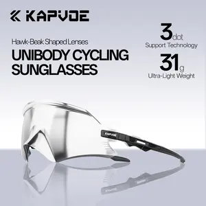 KAPVOE Cycling Glasses Mountain Bike Sunglasses MTB Windproof Motorcycle Goggles Men Women Triathlon Sports Running