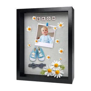 Wooden Display Shadow Box Frame with Case