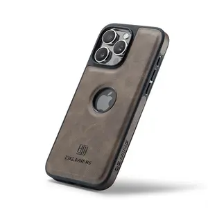 Luxury Strong Magnetic Leather Case for iPhone 16 Pro Max 17 Air 15 14 Plus 13 12 11 Logo View Wireless Macsafe Magsafe Cover