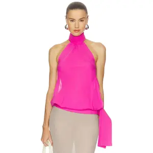 CULTNAKED Bubble Top in Pink Silk