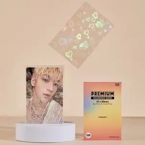 PREMIUM HOLOGRAPHIC PHOTOCARD SLEEVES - HEART VERSION