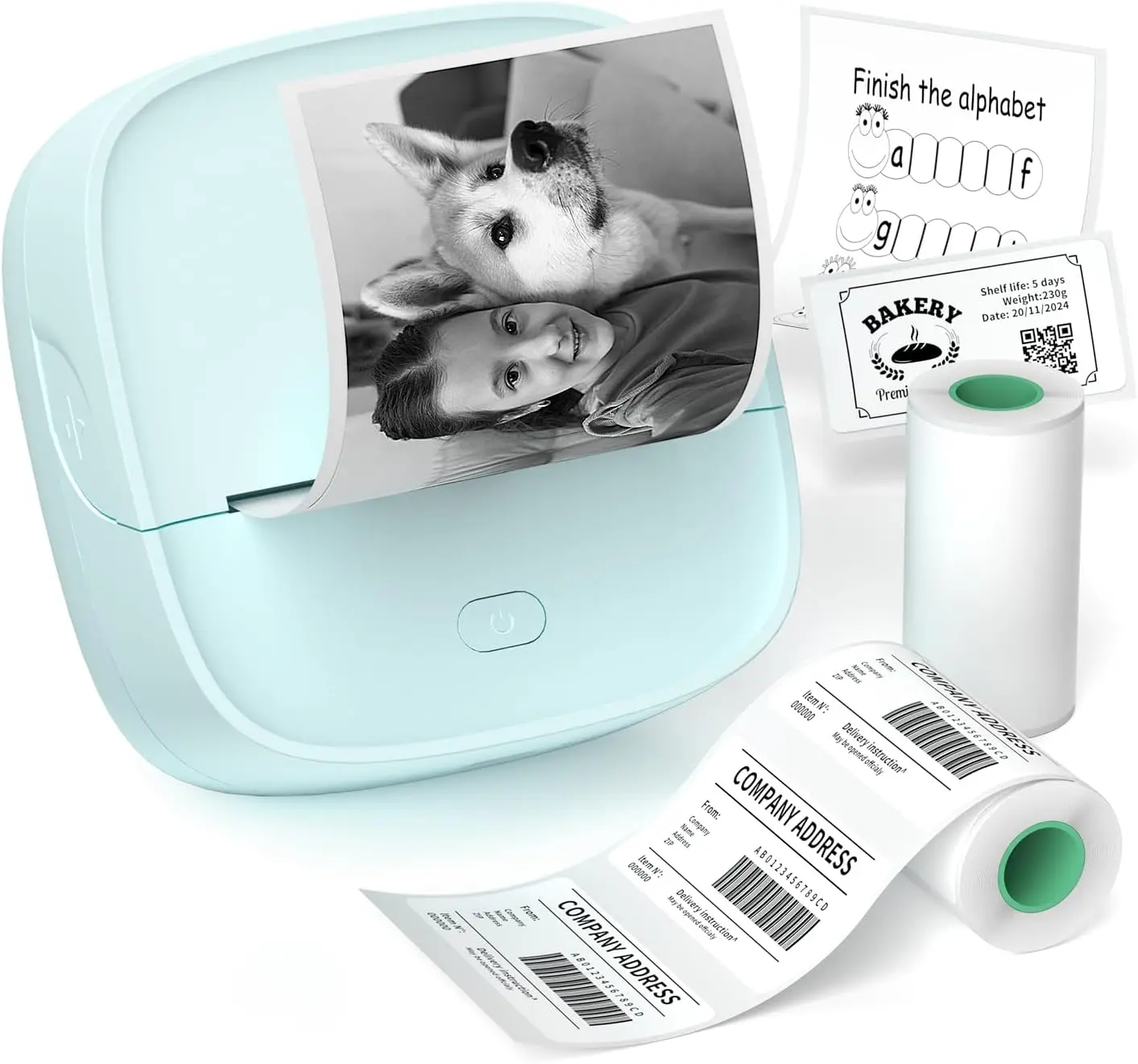 JD-23 Sticker Printer, Mini Portable Thermal Printer Print Pod, Inkless Bluetooth Label Maker Machine for DIY Crafts, Journaling, Office & Home Use, Includes 2 Rolls Sticker PaperGift..