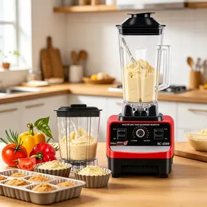1pc Family High-Speed Blender, 1500W 35000 RPM Dual Cup Design, Multifunctional Professional Countertop Mixer for Smoothies Ice Crushing Soy Milk Juice Baby Food