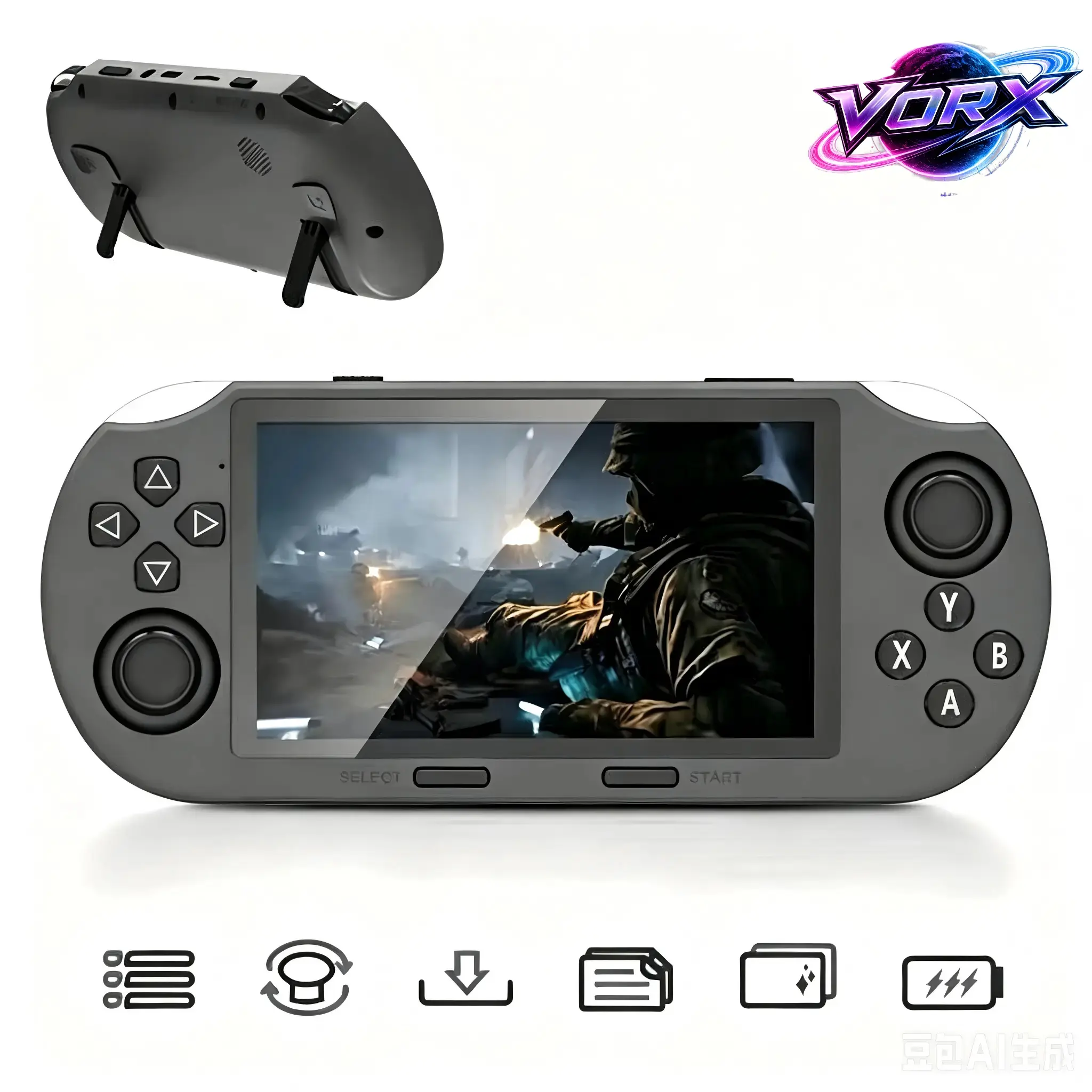 SF3000 Retro Handheld Game Console — 4.5-inch IPS screen, wireless portable design, compact body, multi-emulator support, built-in storage, includes 16GB TF card (gift for boys and girls)