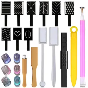 16Pcs Nail Magnet Set Cat Eye Magnet for Nails Cat Eye Gel Nail Polish Magnet Wand Magnetic Nail Art Nail Polish Cat Eye Magnets Sticks Nail Design Tools Nail Art Accessories