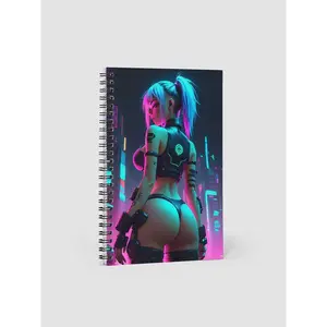 Neon Cyberpunk Dreams Spiral Notebook