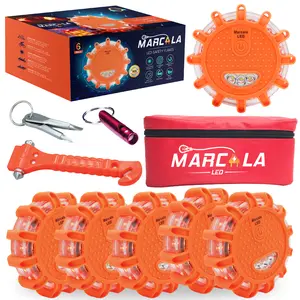 MARCALA LED Road Flares 6-Pack | Battery Operated LED Flare | Bright and Safe for Roadside Pullovers - The Perfect New Driver Gift