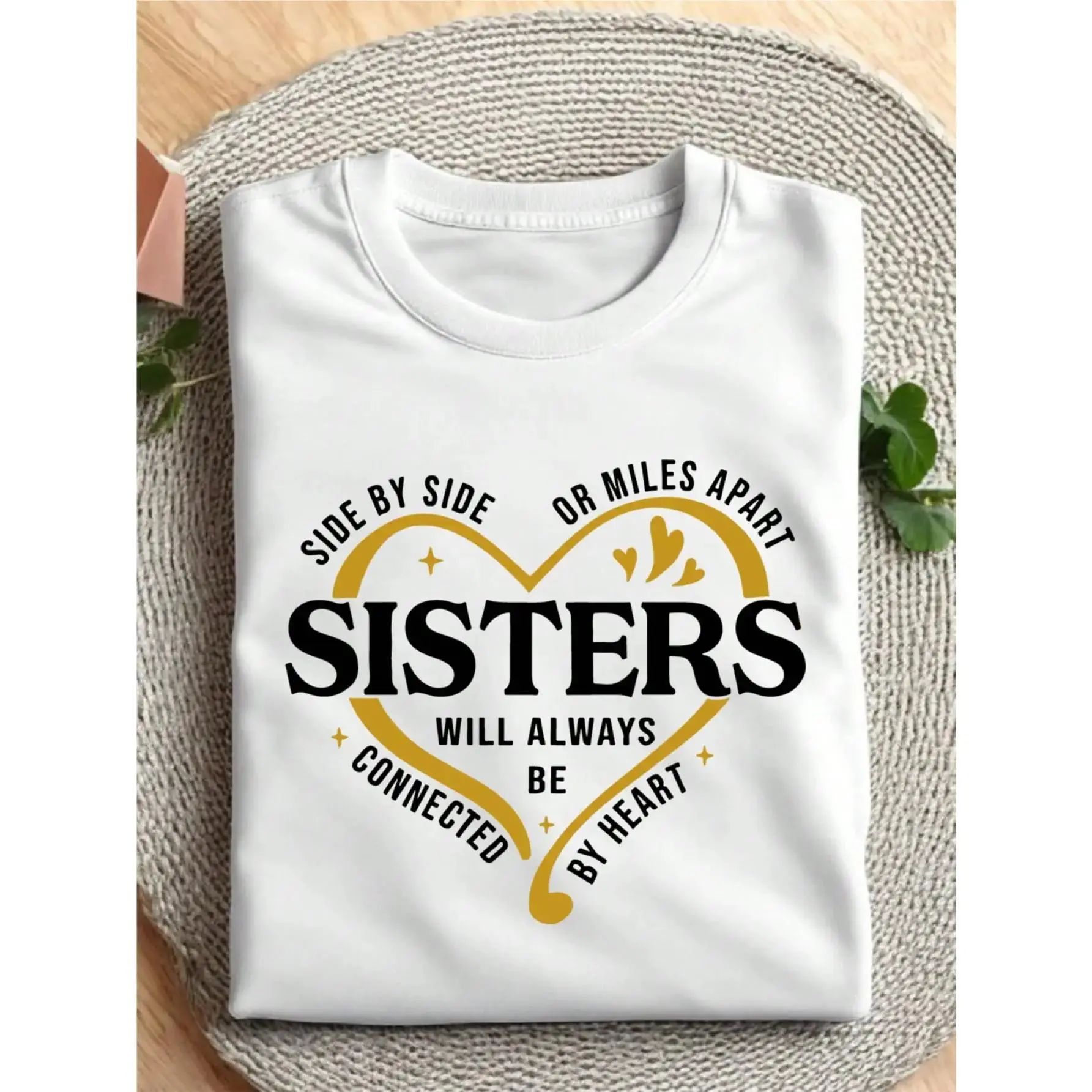 Side By Side Or Miles Apart Sisters T-Shirt, Sister Trip Shirt, Sister Vacation Matching Outfit, Weekend Trip Shirts For Sisters, Matching Sisters Shirt.