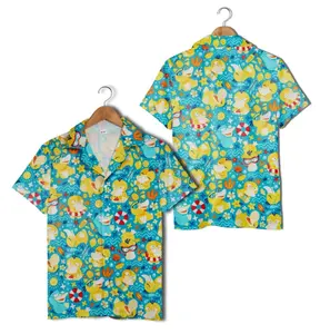 Psy Duck Aloha Hawaiian Shirt Anime Hawaiian Shirt PKM Gifts Hawaiian Shirt for Unisex– Funny, Breathable & Comfy Tropical Outfit, Perfect Gift for Him Her on Birthday, Mother’s Day, Father’s Day, Christmas & Summer Vacation