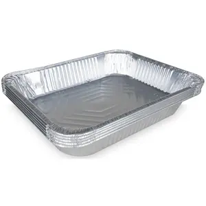 IDL Packaging Half-Size Aluminum Steam Table Pans - Medium, 13" x 11" x 2" (pack of 5) - Disposable Foil Pan for Grilling, Roasting, BBQ, Cooking, Baking, Freezing