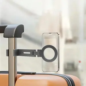 Portable Magnetic Phone Holder Stand, Foldable Rotating Desk Mount, Mini Lightweight Design for Travel, Airplane Train Luggage Use, Smartphone Shooting Bracket