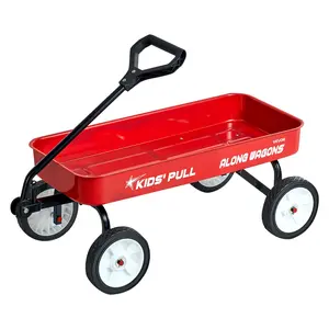 fathersdaygift  VEVOR Pull-Along Wagon for Kids, 39 inch Toddler Wagons, Supports up to 176 lbs, All-Terrain Wagons with Handle, Utility Wagon Cart Birthday Present for Kids Gardening Beach Camping, Red