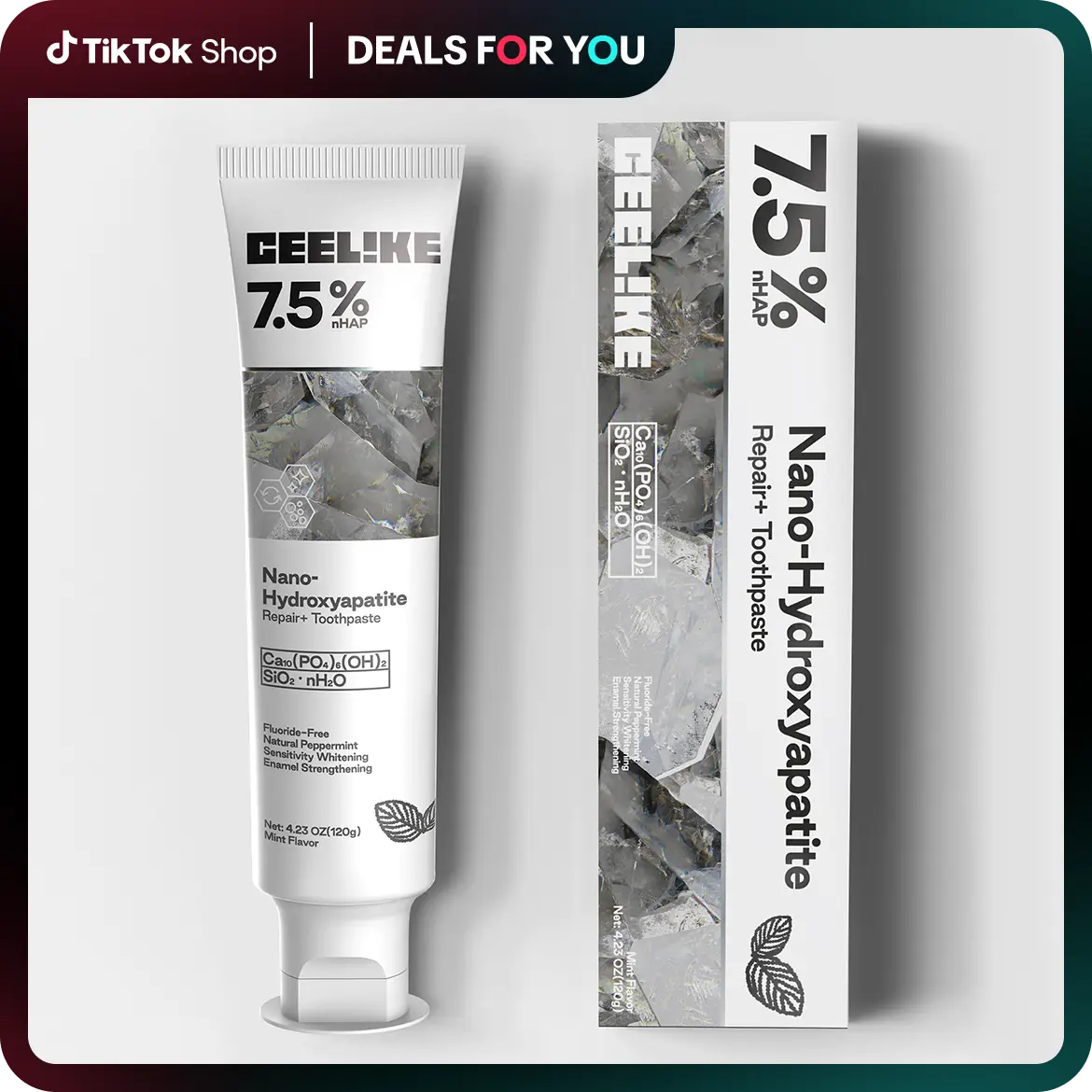 Ceelike Nano Hydroxyapatite Toothpaste | Repairs & Strengthens Enamel | Fluoride-Free & Fresh Mint | Enhances Natural Shine #dealsforyoudays