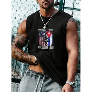 Viva Cuba Libre Patria y Vida cotton vests for men fashion vintage