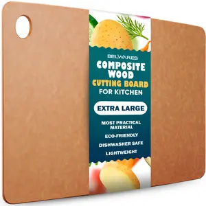 Extra Large Composite Wood Fiber Cutting Board -18 x 12 Inch | Rectangular Chopping Board with Hanging Hole - Dishwasher Safe, Heat-Resistant & Knife-Friendly- Ideal for Bread, Meat, Fruit & Vegetables - Daily Use Kitchen Essential