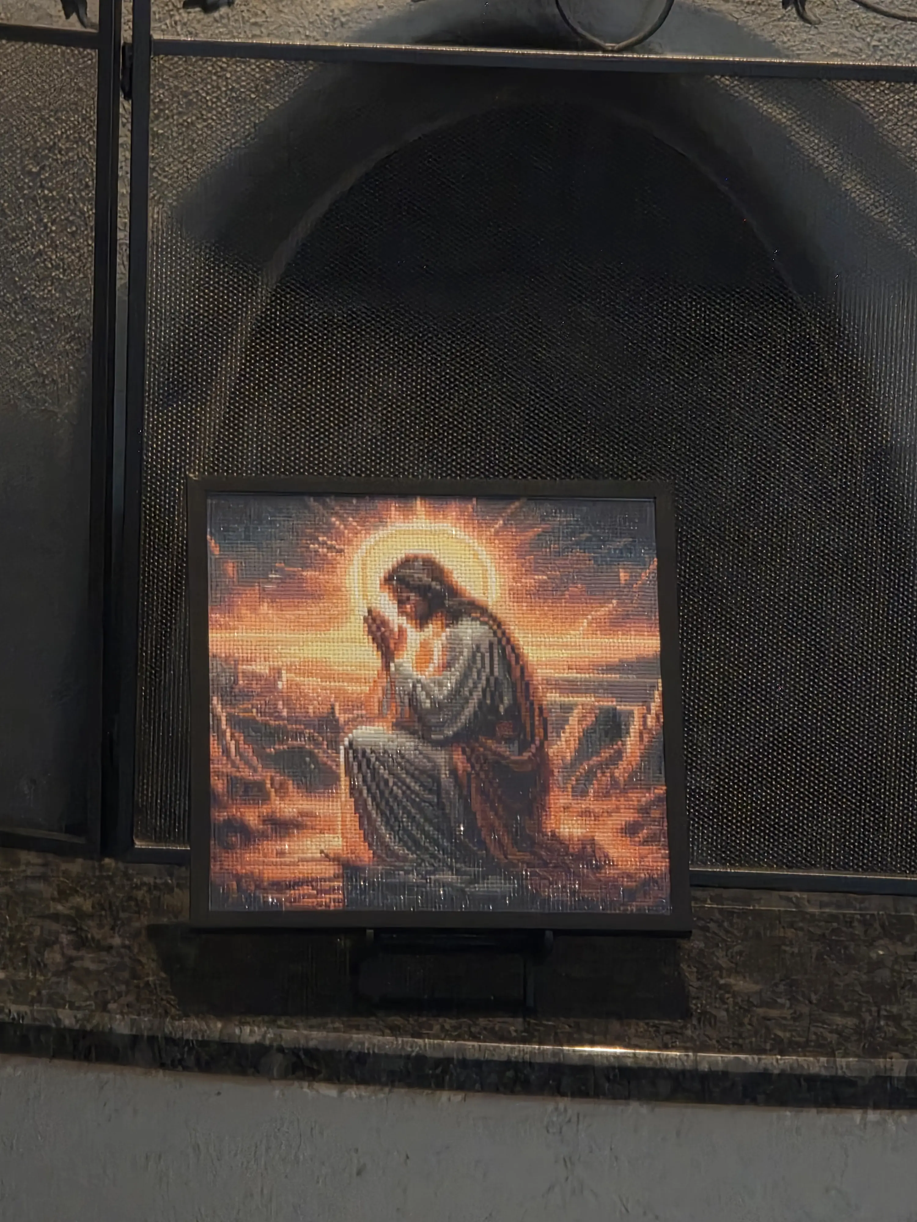 Completed Framed Diamond Art JESUS