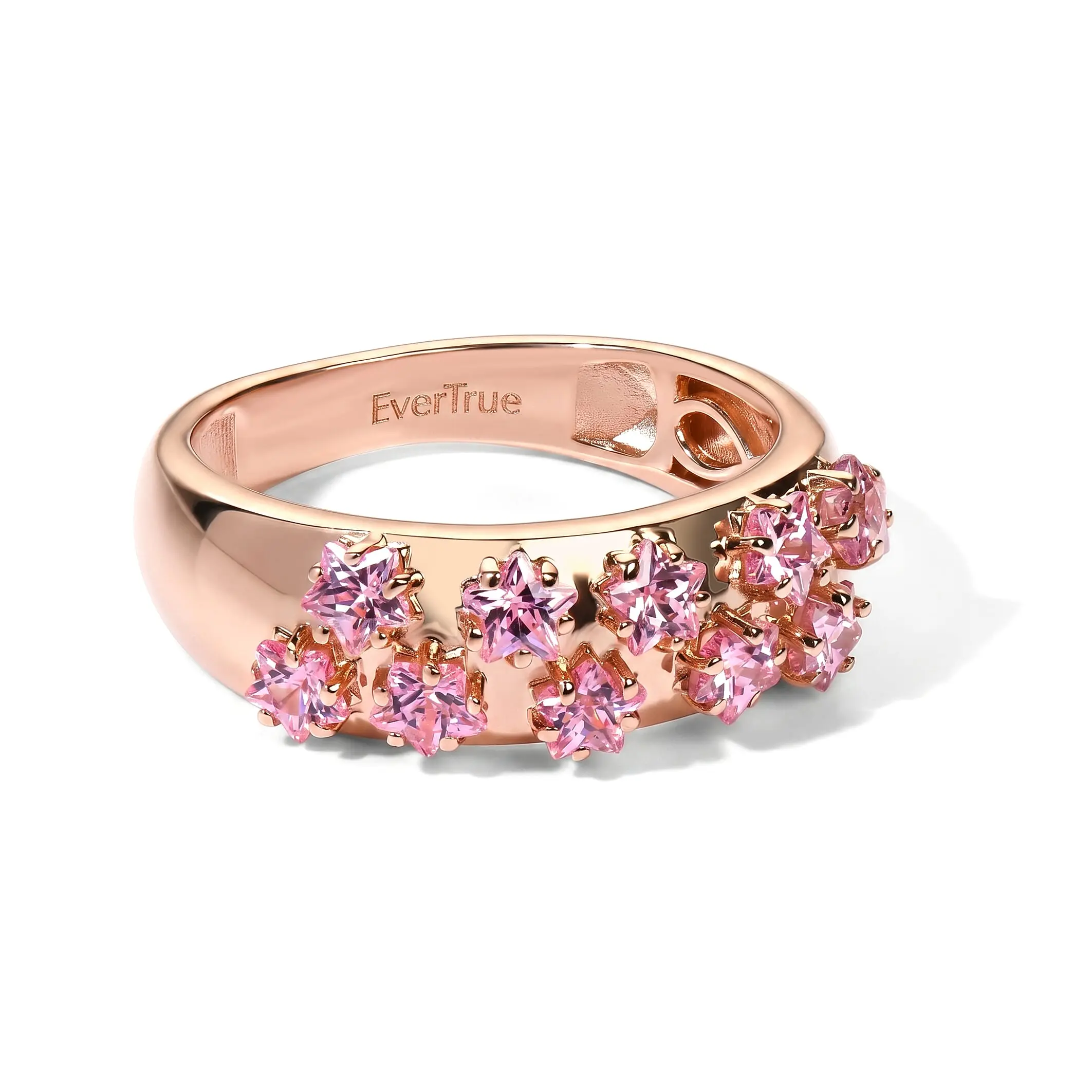 EverTrue Simulated Pink Diamond Ring in 18K YG Plated (Size 9.0)