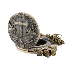 Forge Hammer Pocket Watch Themed Mini Dice Set, 7-Piece for TTRPG Games