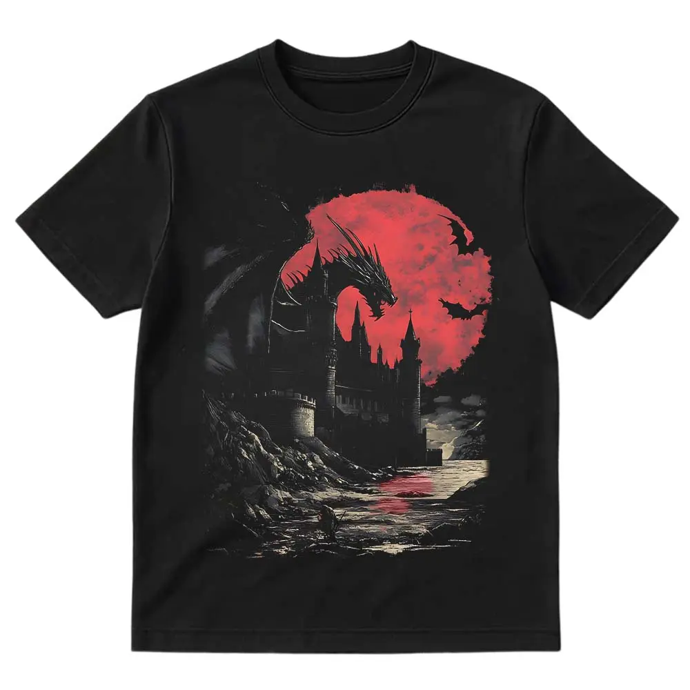 The Dragon Shirt Medieval Graphic Tee Comfort Color, Gift for Him or Her, Dark Fantasy Tshirt, Gothic Clothing Grunge Wear Bookish T-shirt