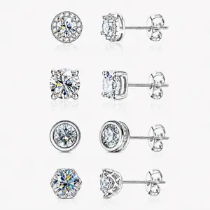 men&Women's Luxury 4Pairs Halo Zircon Stud Earring Set — Available in Gold/Silver Styles; Hypoallergenic Material — A Gift for Her; Includes Ear Backs and an Exquisite Jewelry Box — The Perfect Gift for Her.,summerwins,summeroutfits